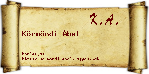 Körmöndi Ábel névjegykártya